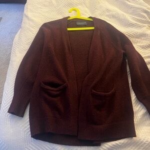 Calvin Klein Cardigan Sweater Women’s Medium Maroon Dark Red GUC‎